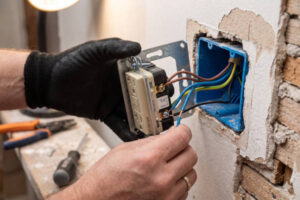 Things to consider when hiring an electrician 2 installing plugs