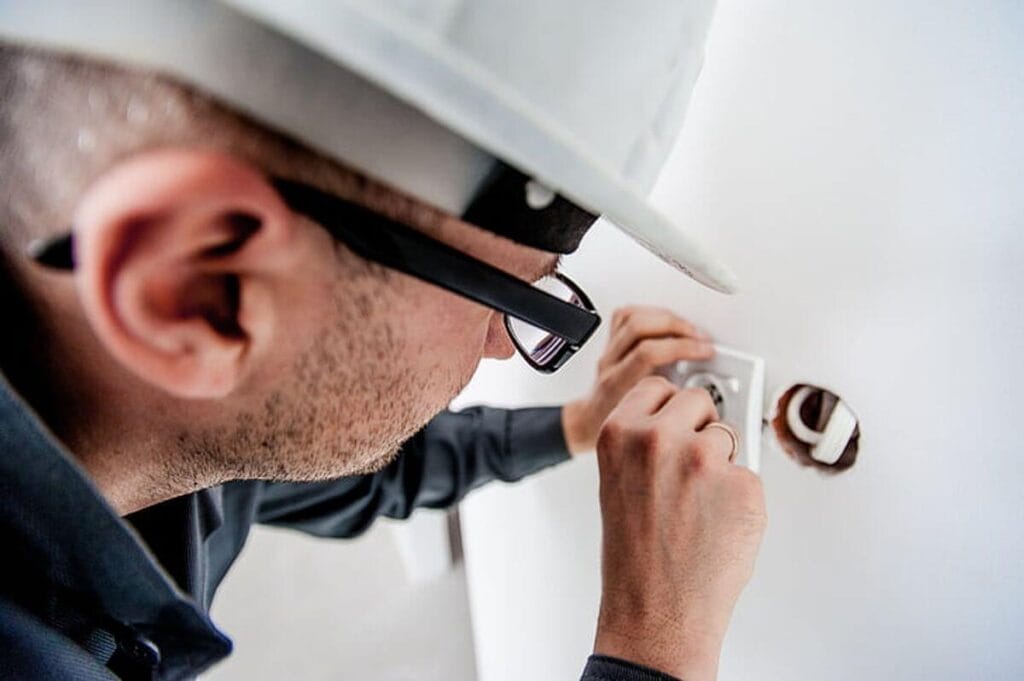 electrician installing