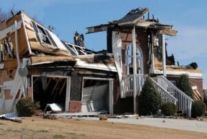 destroyed house