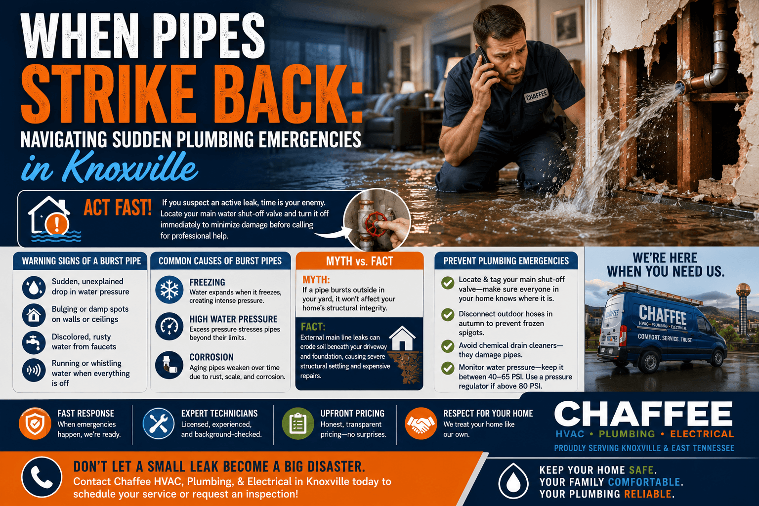 When Pipes Strike Back: Navigating Sudden Plumbing Emergencies in Knoxville