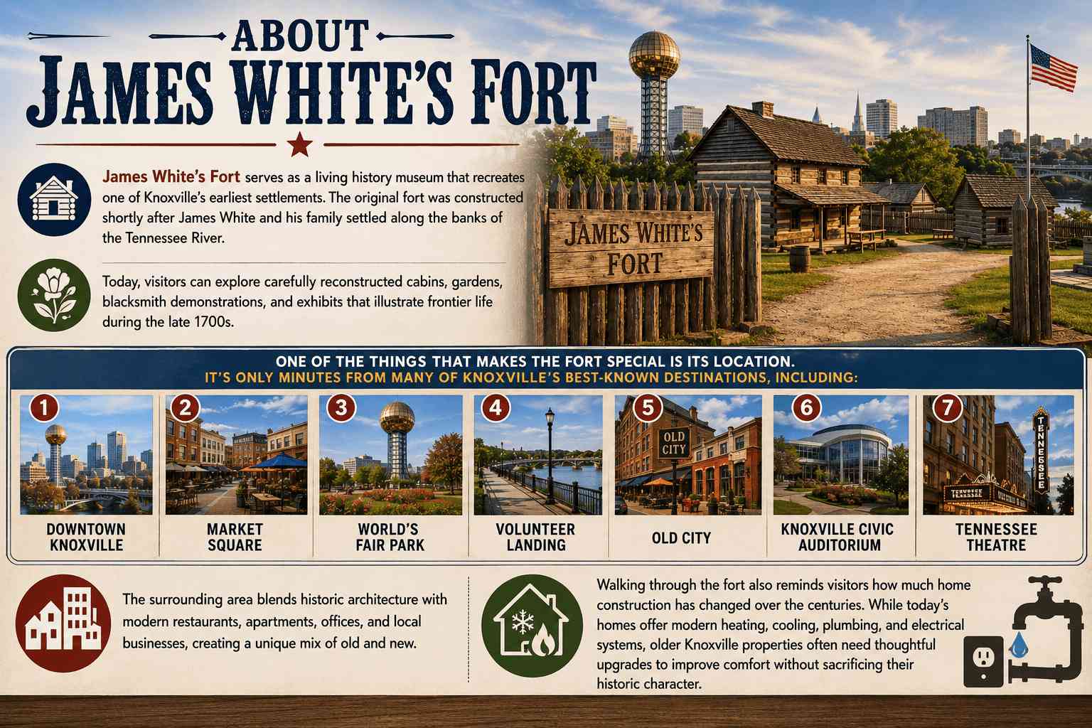 Exploring James White's Fort, Knoxville's Historic Landmark, and Caring for Older Homes