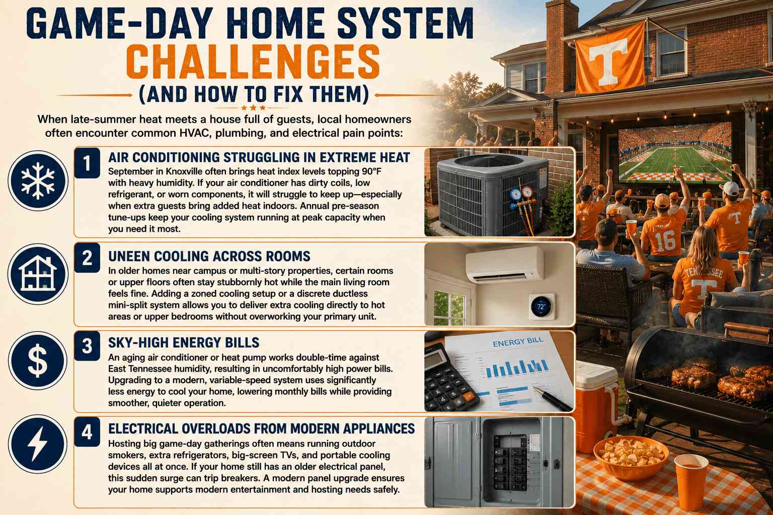 Game Day Comfort: Living Near Neyland Stadium &amp; Keeping Your Home Cool Year-Round