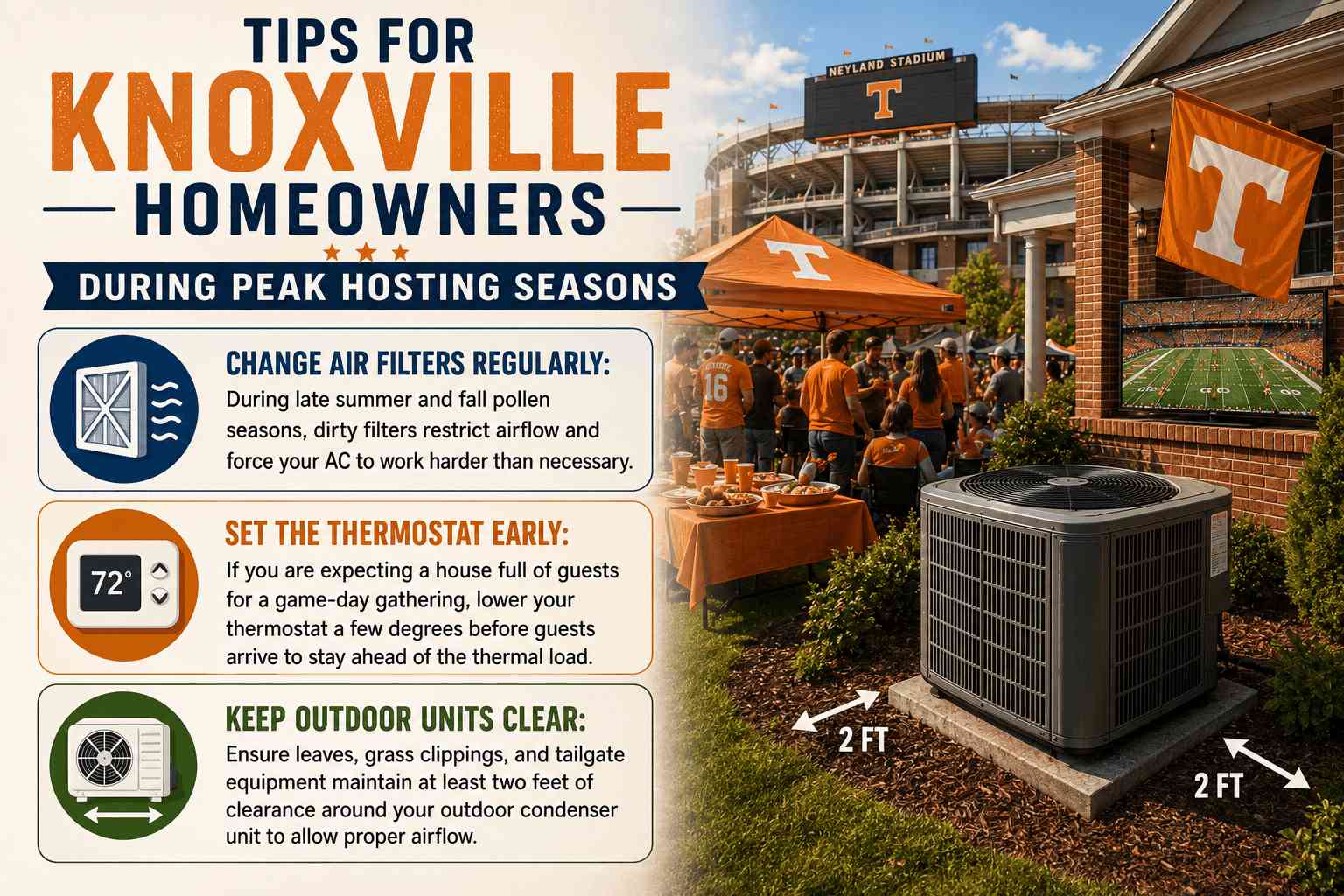 Game Day Comfort: Living Near Neyland Stadium &amp; Keeping Your Home Cool Year-Round