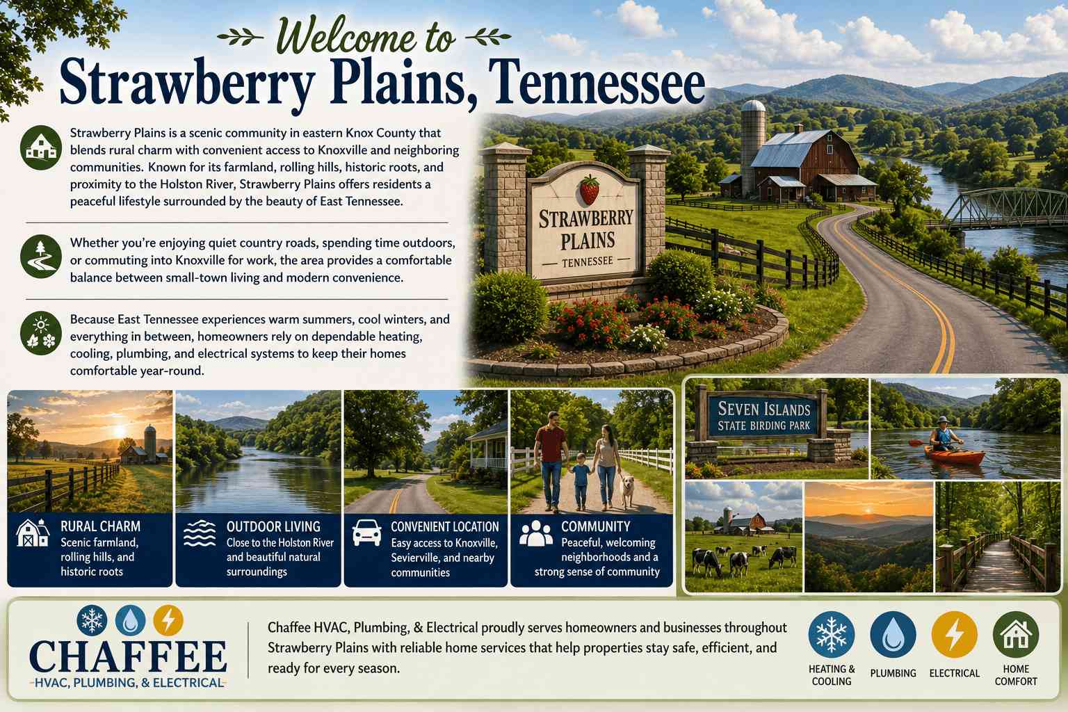 Living in Strawberry Plains, TN: Enjoying Comfortable Living in East Knox County