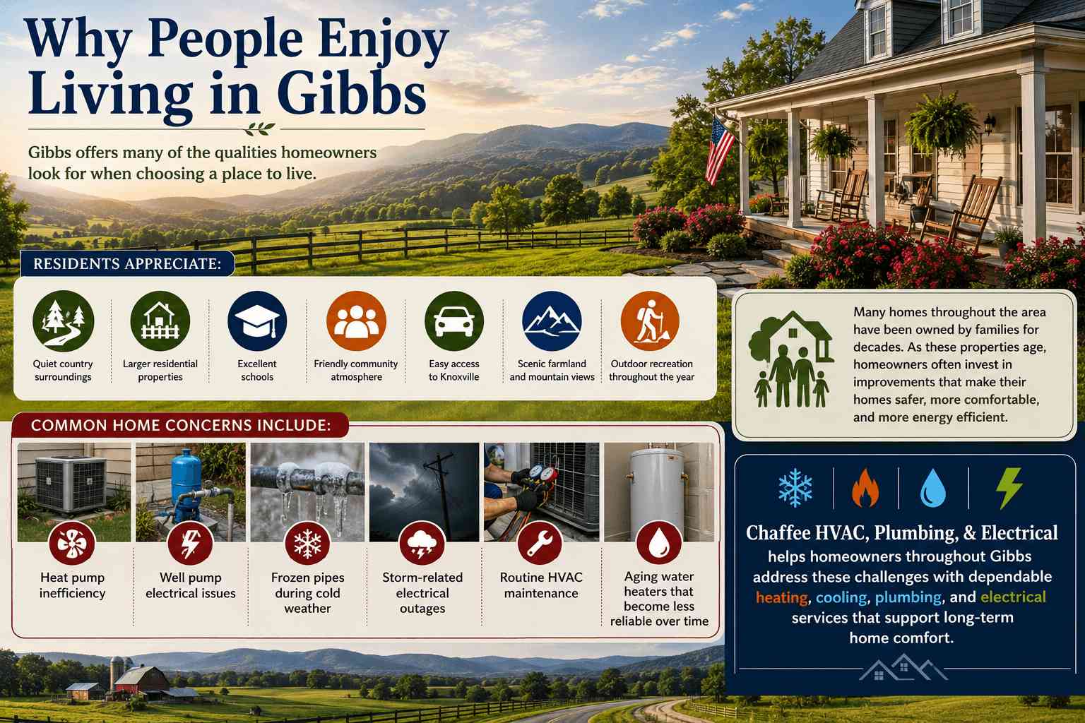 Living in Gibbs, TN: Dependable Home Comfort in a Peaceful East Tennessee Community