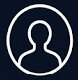 User profile icon: white outline of a person's head and shoulders within a circle.