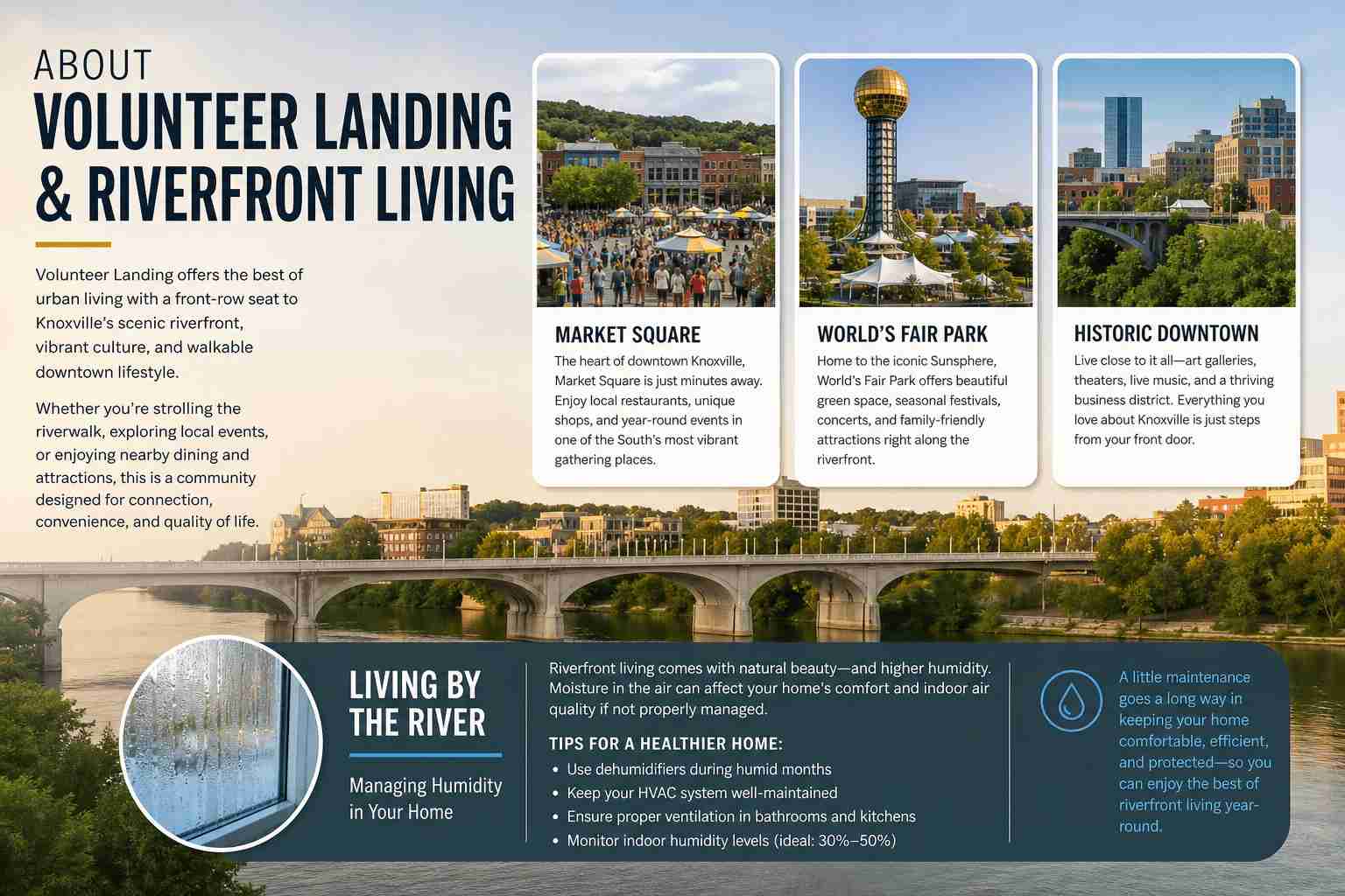 Enjoying Knoxville's Riverfront in Volunteer Landing While Keeping Your Home Comfortable Year-Round