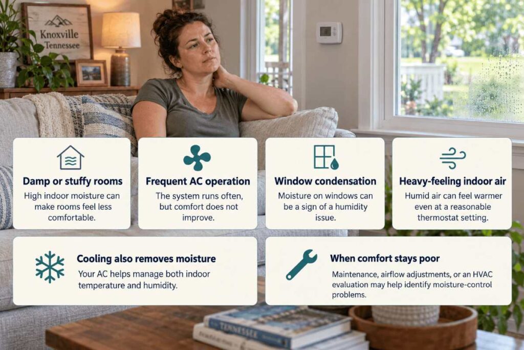 Why Your AC Runs Constantly but Your House Still Feels Warm: How to Fix Cooling Problems During Knoxville Summers 6 Could Humidity Be Making My Home Feel Warmer