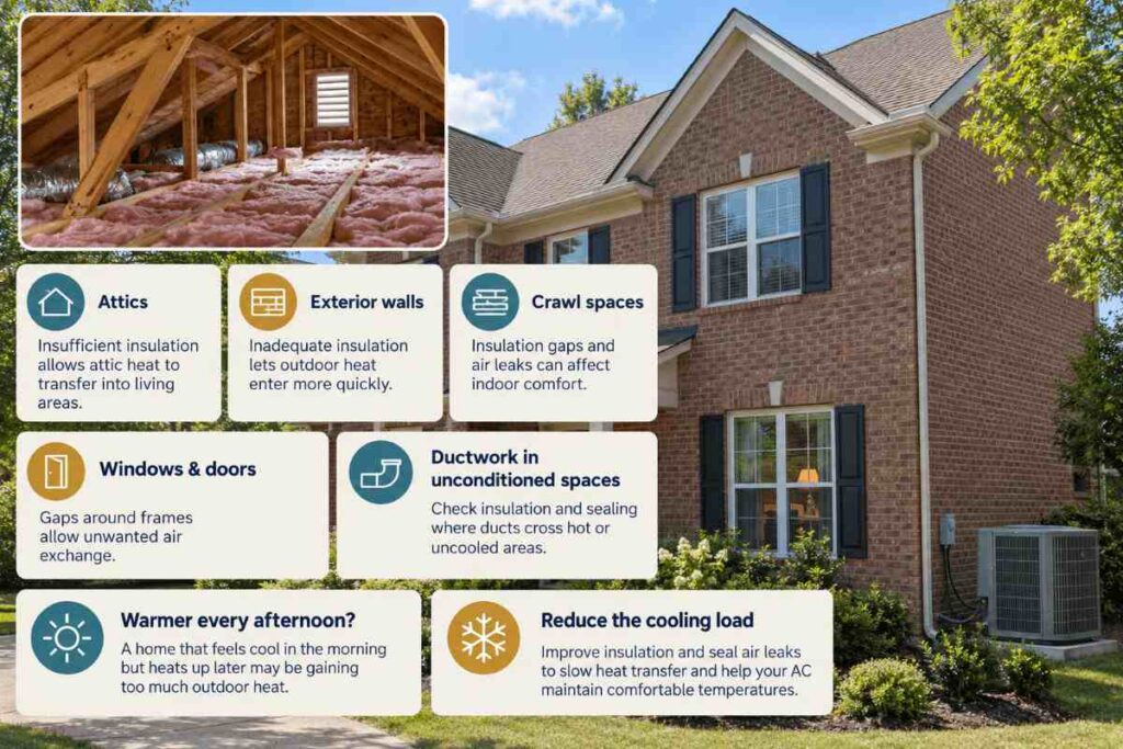Why Your AC Runs Constantly but Your House Still Feels Warm: How to Fix Cooling Problems During Knoxville Summers 4 Could Poor Insulation Be Making My AC Work Harder