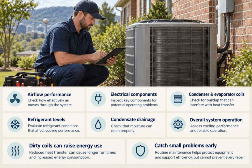 Why Your AC Runs Constantly but Your House Still Feels Warm: How to Fix Cooling Problems During Knoxville Summers 9 How Does HVAC Maintenance Improve AC Efficiency