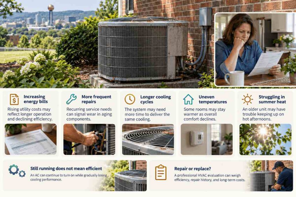 Why Your AC Runs Constantly but Your House Still Feels Warm: How to Fix Cooling Problems During Knoxville Summers 5 Is My Older Air Conditioner Causing Higher Energy Bills
